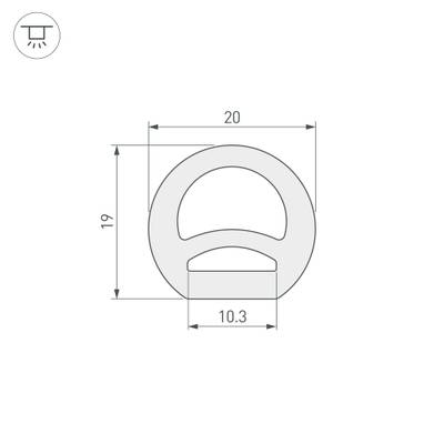 Силиконовый профиль WPH-FLEX-D20-TOP-S10-50m WHITE (Arlight, Силикон)