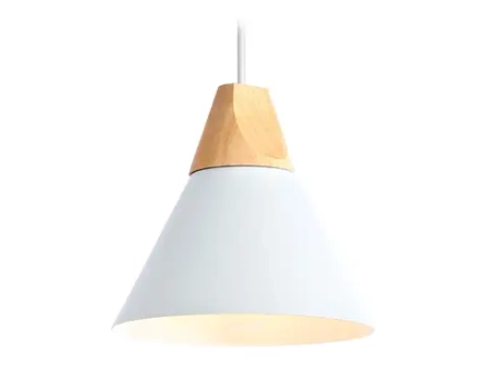 Подвесной светильник в стиле лофт TR8195 WH/LW белый/светлое дерево E27 max 40W D230*935