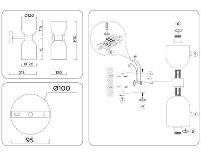 Светильник настенный LH56087/2 СH/FR хром/белый матовый E14*2 max 40W 215*120*300
