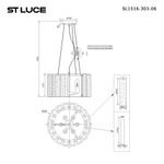 SL1516.303.06 Светильник подвесной ST-Luce Бронза, Прозрачный/Бежевый Алебастр E14 6*40W