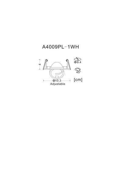 Точечный встраиваемый светильник Arte Lamp ACCENTO A4009PL-1WH, 1хGU10