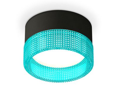 Комплект накладного светильника с композитным хрусталем XS8102033 SBK/BL черный песок/голубой GX53 (C8102, N8488)