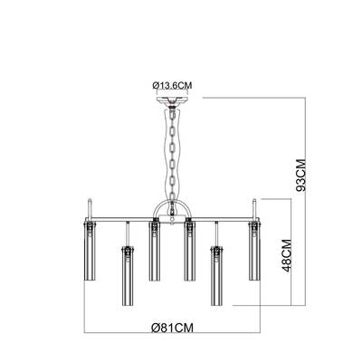 Подвесная люстра Arte Lamp BORGIA A4088LM-15AB, 15хG9