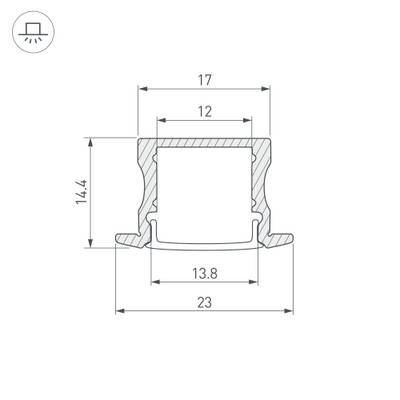 Профиль LINE-2315-F-2000 ANOD BLACK (Arlight, Алюминий)