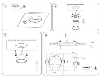 Светильник встраиваемый TN6737 WH белый IP44 GX53 110*110*57