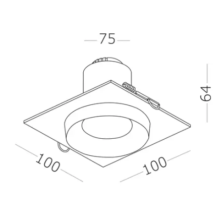 ST758.438.10 Св-к встр. Черный, Белый LED 1*10W 3000K 700Lm Ra>90 36° IP44 D79xH61 85-265V