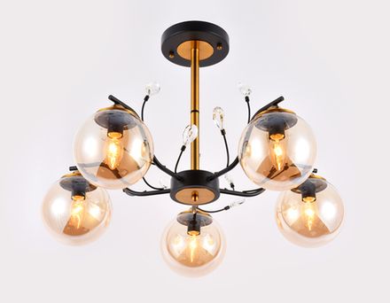 Подвесная люстра TR9072/5 BK/TI черный/янтарь E14 max 40W D620*420