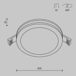 Встраиваемый светильник Phanton 3000K 1x7Вт 120°, DL303-L7B. TM Maytoni