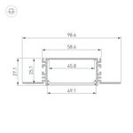 Профиль FANTOM-W49-2000 ANOD (Arlight, Алюминий)