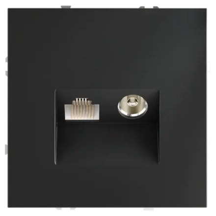 VLS060707 Розетка телевизионная встраиваемая VOLTUM S70 TV+RJ45 кат. 6, (графит). (ТМ Maytoni)
