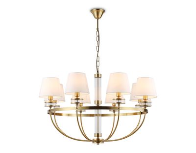 Светильник подвесной LH71253/8 BS/WH латунь/белый E14/8 max 40W D870*990