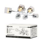 Светильник AURA TESO-6E27ST-WH 6хE27потолочн. поворотн.; плафоны прозр./корпус бел. IN HOME 4690612063584