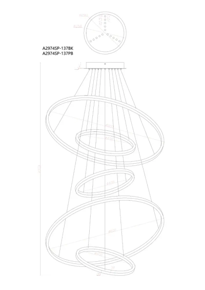 Подвесная люстра Arte Lamp ARKANE A2974SP-137BK, 1хLED
