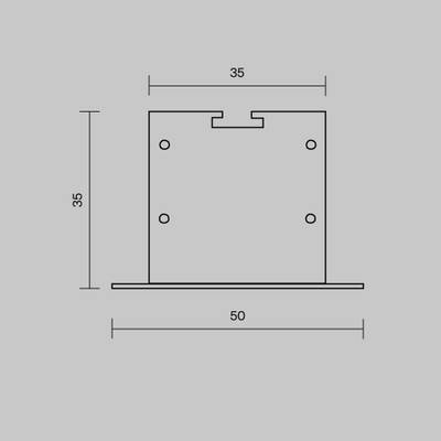 Комплект заглушек (для профиля 50×35) 2 шт., ALM-5035T-S-EC 642034. TM Maytoni