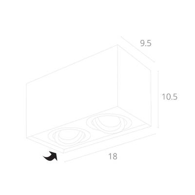Точечный накладной светильник Arte Lamp FACTOR A5544PL-2BK, 2хGU10