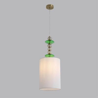 8337/1A MODERNI LN26 144 бронза/белый/зеленый, металл/стекло/текстиль Подвес E27 60W 220V ILMIRA