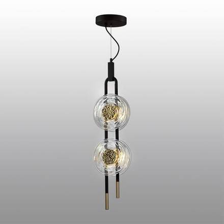5407/23L MODERN ODL_EX24 135 черный/золотой/металл/стекло Подвес LED 23W 3000K 1940Лм MAGNET