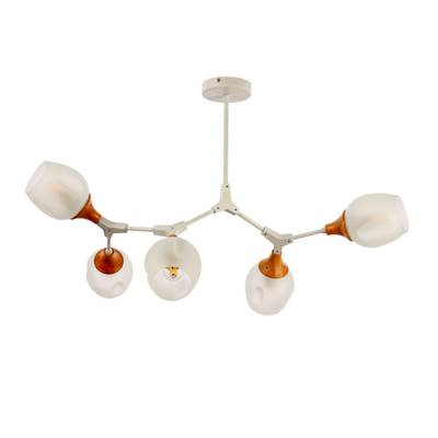 SLE113502-05 Люстра потолочная Белый, Светлое дерево/Белый E27 5*60W