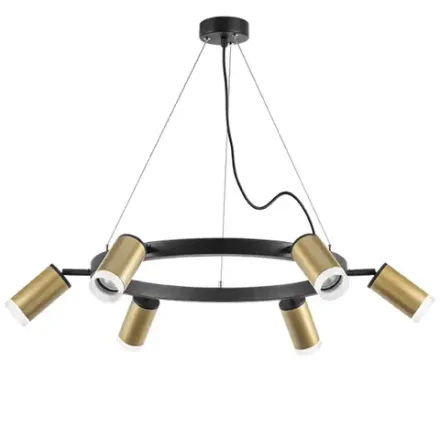 LR0164060 Люстра RULLO 6х50W GU10 ЧЕРНЫЙ/ЗОЛОТО (571016+214440-6+202430-6)