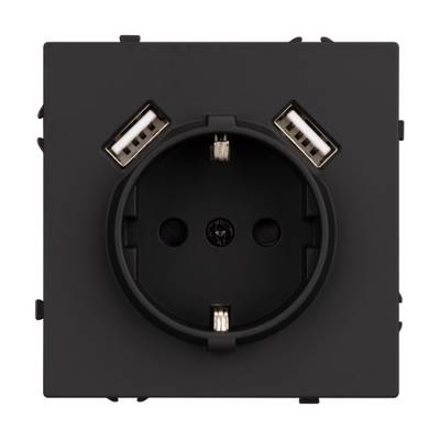 Механизм розетки с USB зарядкой SCT-NOBE-MUAA-SFPL-BK (230V, 16A) (Arlight, -)