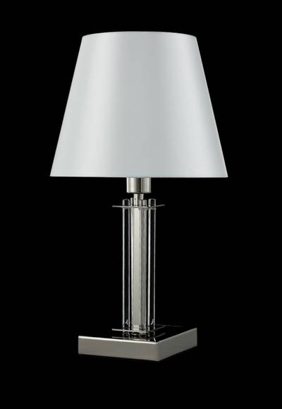 Настольная лампа Crystal Lux NICOLAS LG1 NICKEL/WHITE 3400/501