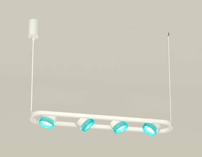 Комплект подвесного поворотного светильника с композитным хрусталем XB9163201/4 SWH/BL белый песок/голубой GX53 (C9163, N8488)