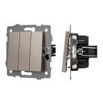 Механизм выключателя трехклавишный непроходной SWT-MK03-PL-GD-V (250V, 10A) (Arlight, -)