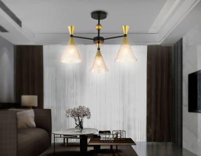 Подвесной светильник TR3169/3 BK/GD черный/золото E27/3 max 60W D580*380