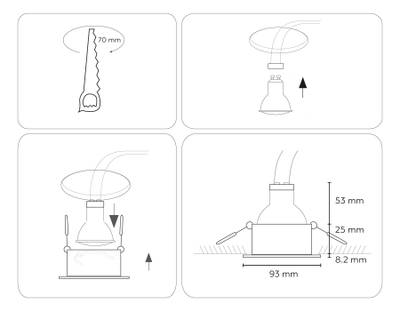 Светильник встраиваемый IP44 с высокой степенью пылевлагозащиты TN111 BK черный IP44 GU5.3 D93*33