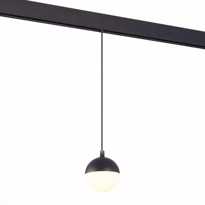 ST358.433.07 Магнитный трековый светильник подвесной Черный LED 1*7W 3000K 520Lm Ra>80 120° IP20 D90xH90 48V