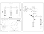 Светильник на штанге LH55258/9 BK/BS/CL черный/латунь/прозрачный E14*9 max 40W D770*530