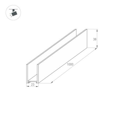 Трек MAG-TRACK-2538-1000 (BK) (Arlight, IP20 Металл, 3 года)