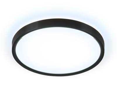 Потолочный светодиодный светильник FZ3050 BK черный IP44 24W+10W 6400+6400К D290*40 (Без ПДУ)