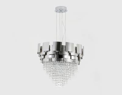 Подвесная хрустальная люстра TR5242/9 SL/CL серебро/прозрачный E14/9 max 40W D600*840
