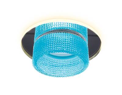 Встраиваемый точечный светильник TN351 CH/BL хром/голубой GU5.3+3W (LED COLD) D95*45