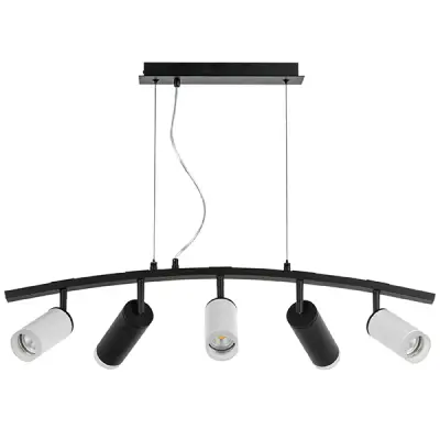 LR7353638720 Люстра RULLO 5х50W GU10 ЧЕРНЫЙ/БЕЛЫЙ (571735+214436-3+214487-2+202430-5)