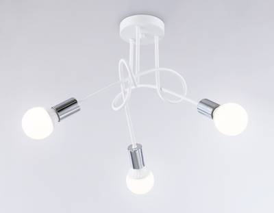 Потолочный светильник в стиле лофт TR80414/3 WH/CH белый/хром E27/3 max 60W D670*370