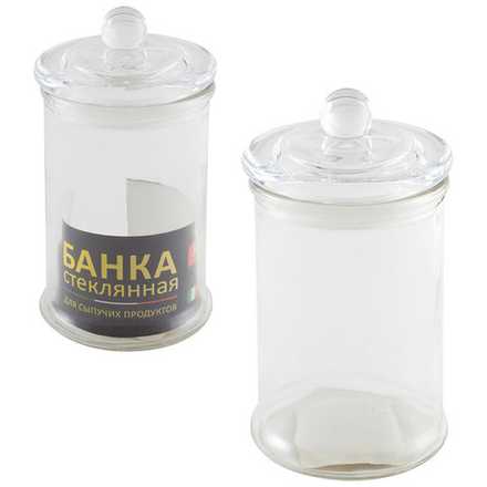 Стеклянная банка для сыпучих продуктов с крышкой BANCA, объем: 0.4 л (Минимальная отгрузка 12 шт)