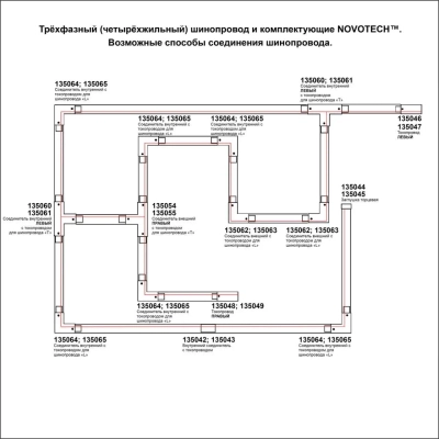 135054 PORT NT19 299 белый Соединитель "Т" правый внешний с токопроводом для трехфазного шинопровода