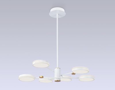 Светильник светодиодный подвесной FL51635/6 WH/GD белый/золото 3000K/4200K/6400K 50W D800*780 (Без ПДУ)