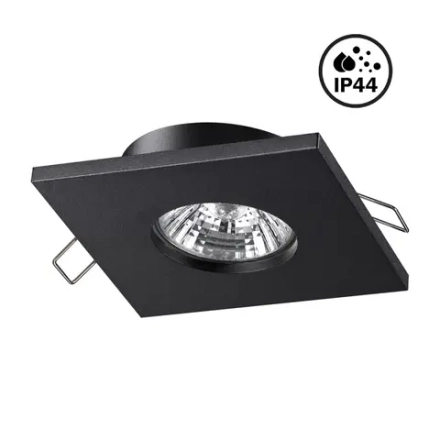 370805 SPOT NT22 598 черный Светильник встраиваемый влагозащищенный IP44 GU10 50W 220V AQUA