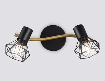 Светильник накладной TR8656/2 BK/GD черный/золото E14/2 max 60W 330*100*185