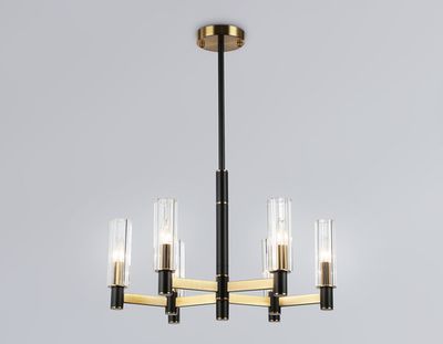 Светильник на штанге LH55511/6 BK/BS/CL черный/латунь/прозрачный E14*6 max 40W D570*760