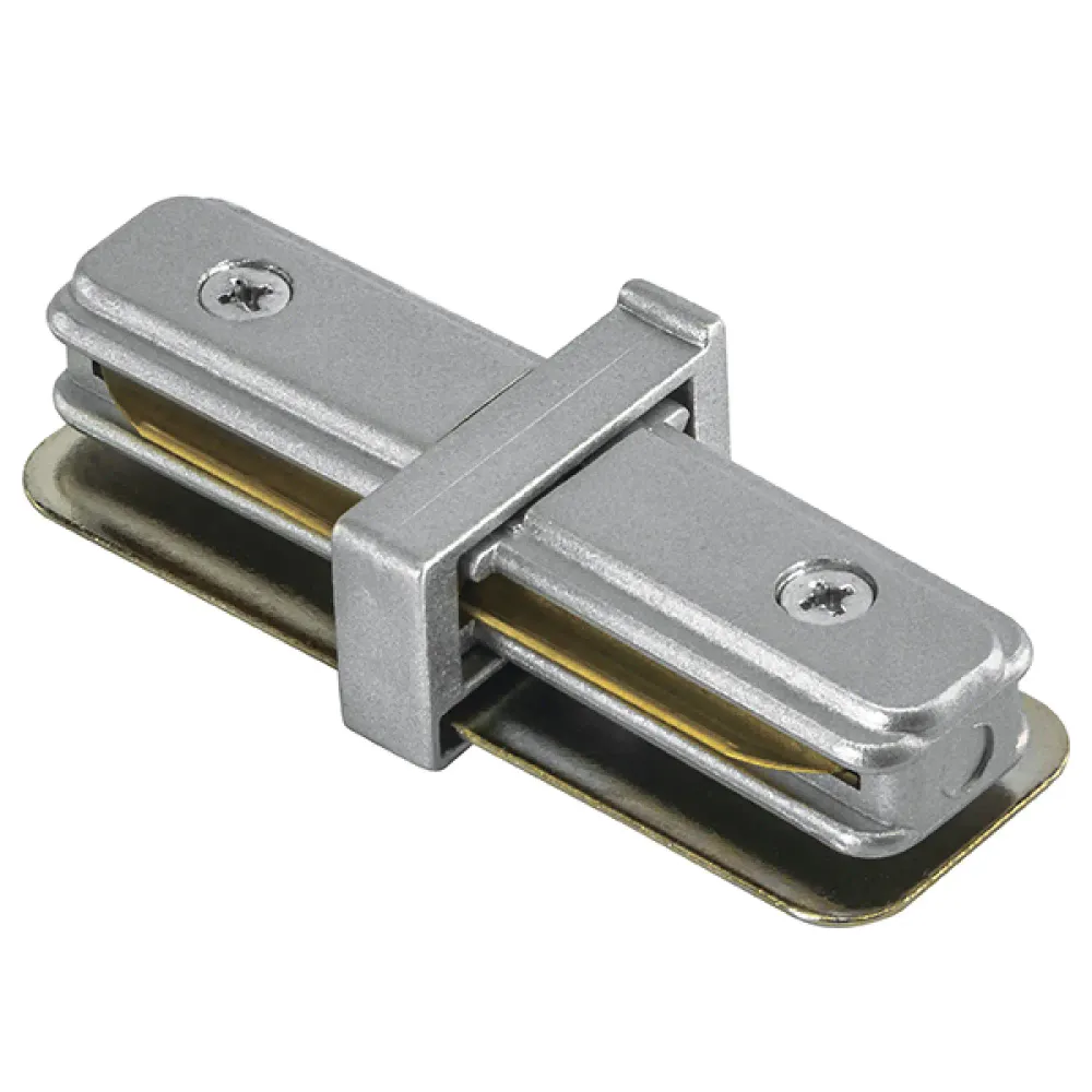 502109 Соединитель трековый однофазный BARRA малый прямой СЕРЫЙ Lightstar