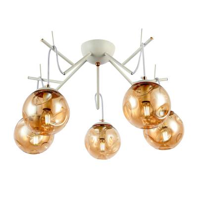 SLE110202-05 Люстра подвесная Белый/Янтарный E14 5*40W