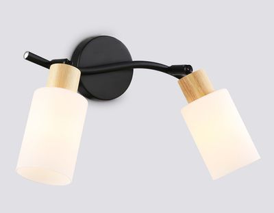 Светильник накладной TR8721/2 BK/WD черный/дерево E14/2 max 60W 380*100*210