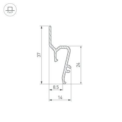 Профиль STRETCH-SHADOW-TECH-2000 BLACK (A2-DELTA) (Arlight, Алюминий)