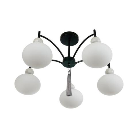 8273/5C NEOCLASSI LN26 041 черный, серый/белый металл, керамика/стекло Люстра потолочная Е14 5*40W 220V GLORIYA