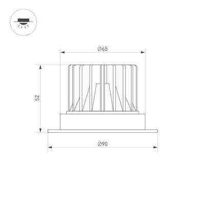 Светильник MS-ATLAS-TRIMLESS-R50-6W Warm3000 (BK, 40deg, 230V) (Arlight, IP20 Металл, 5 лет)