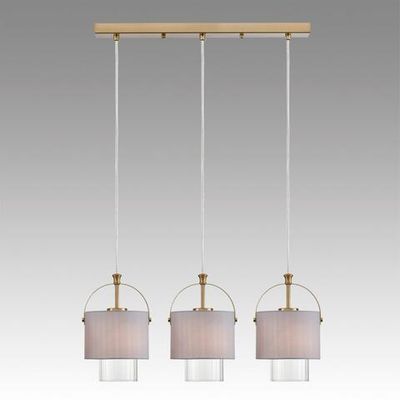 6592/3A MODERNI LN25 323 латунь/серый, металл/текстиль, стекло Подвес E14 3*40W 220V JANE